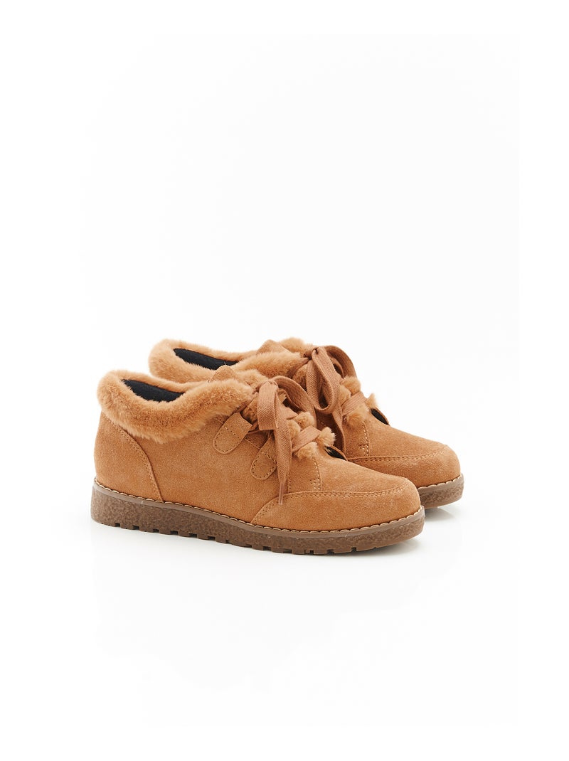 Derbies à lacet Thermolactyl - Damart Marron caramel - Kiabi