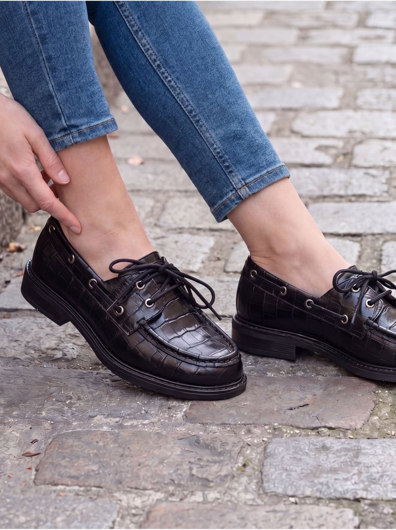 Derbies à lacets bout rond - pediconfort Noir Noir - Kiabi