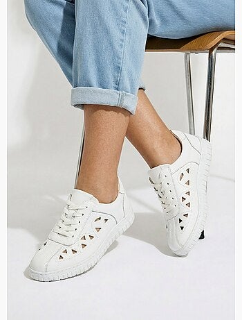 Derbies à lacets cuir largeur confort perforées - Afibel