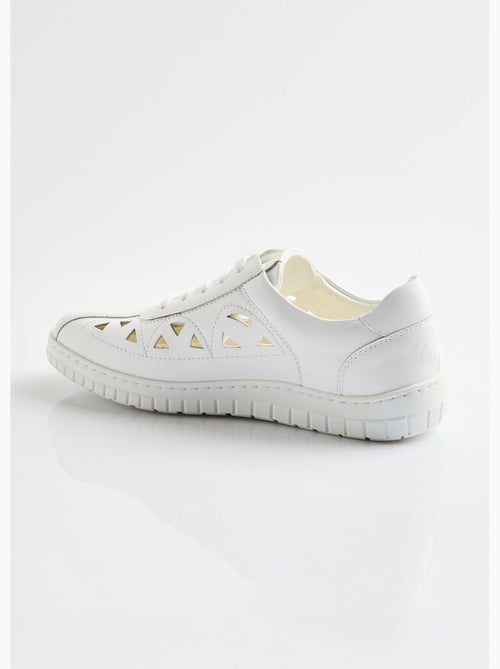Derbies à lacets cuir largeur confort perforées - Afibel - Kiabi