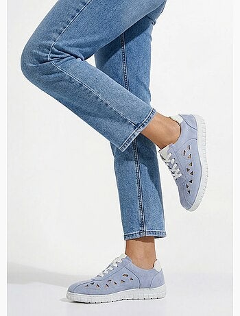 Derbies à lacets cuir largeur confort perforées - Afibel