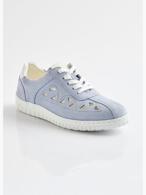 Derbies à lacets cuir largeur confort perforées - Afibel - Kiabi