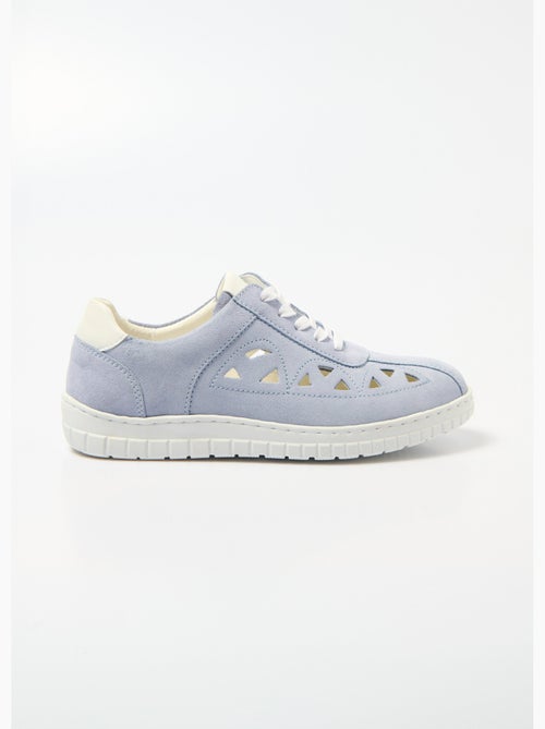 Derbies à lacets cuir largeur confort perforées - Afibel - Kiabi