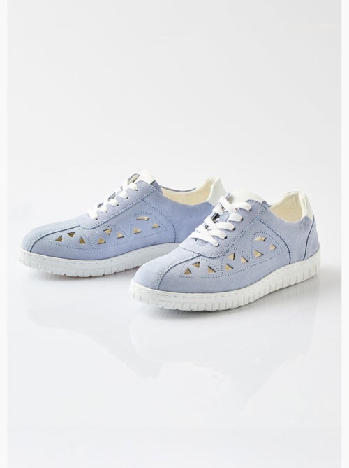 Derbies à lacets cuir largeur confort perforées - Afibel - Kiabi