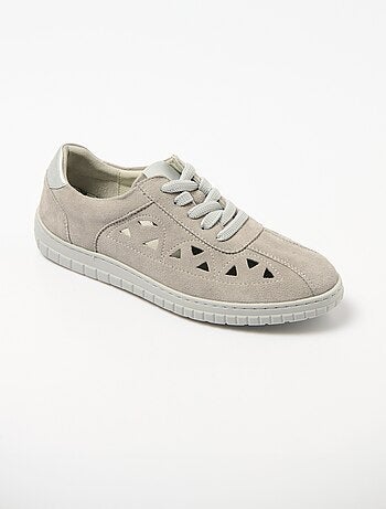 Derbies à lacets cuir largeur confort perforées - Afibel