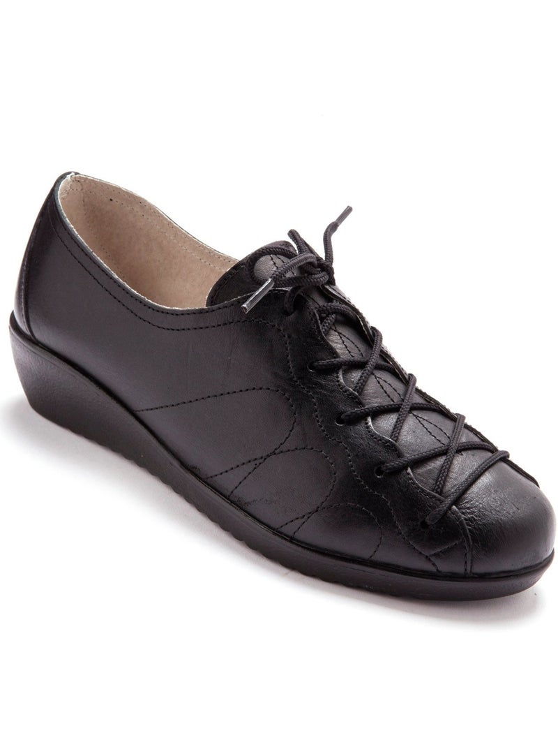Derbies à lacets en cuir pour pieds sens - PEDICONFORT Noir Noir - Kiabi