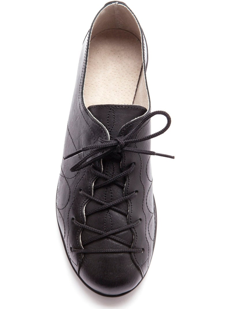 Derbies à lacets en cuir pour pieds sens - PEDICONFORT Noir Noir - Kiabi