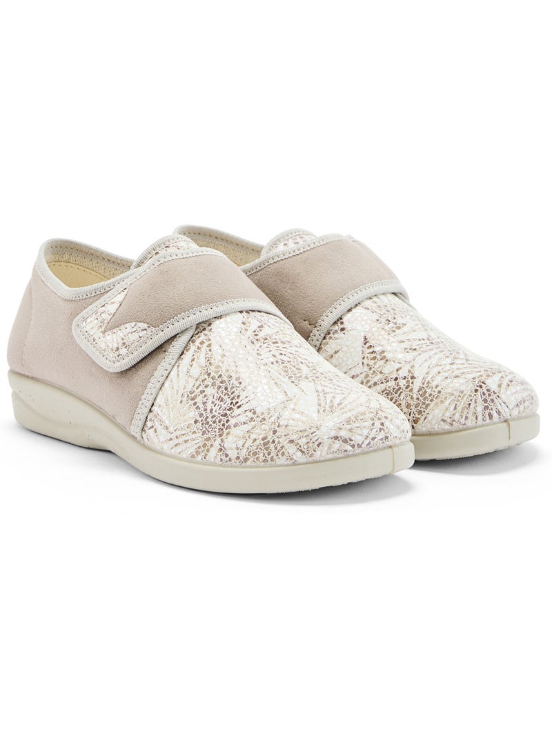 Derbies à scratch tissu extensible - PEDICONFORT Beige - Kiabi