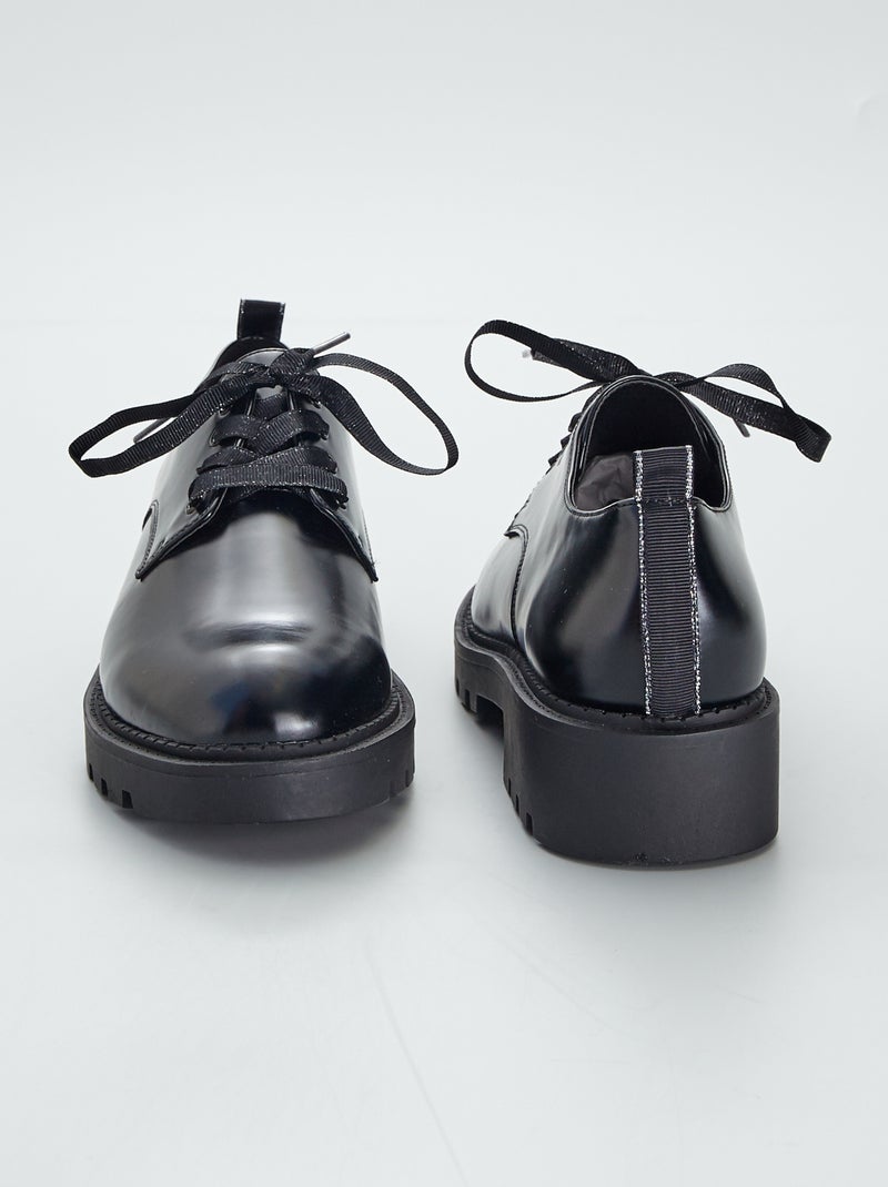 Derbies à semelles épaisses noir Kiabi