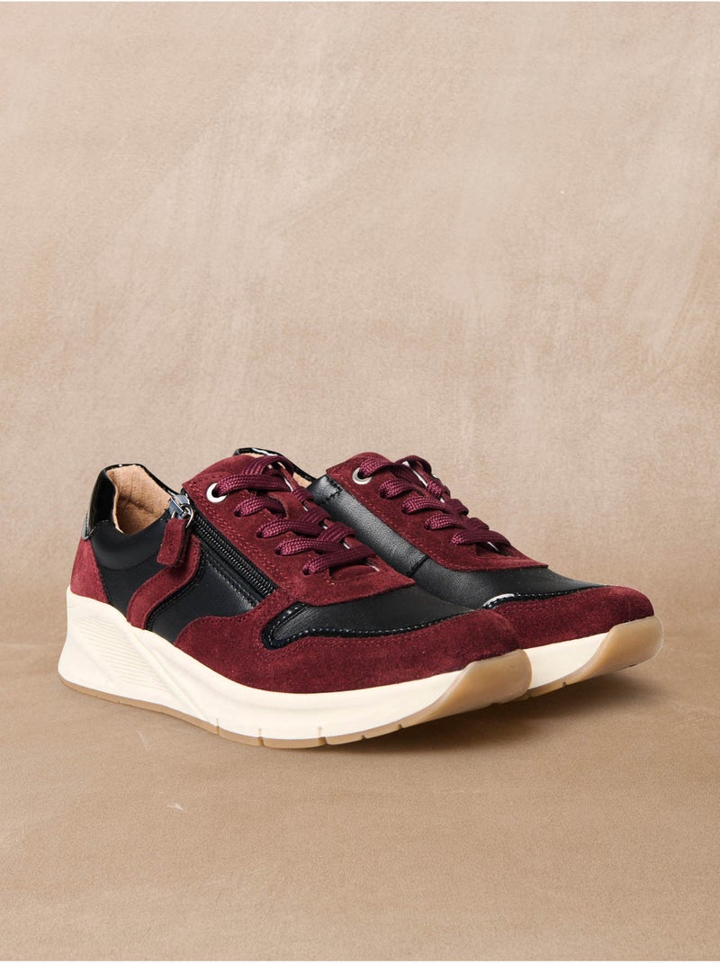 Derbies bicolores semelle amovible - PEDICONFORT Noir Bordeaux - Kiabi