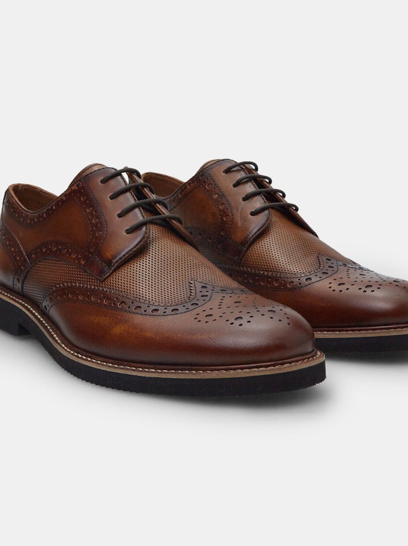 Derbies brogue BATA Marron - Kiabi