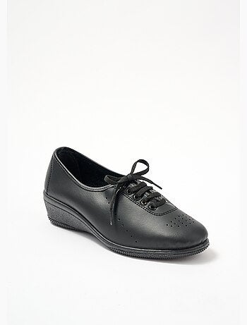 Derbies compensées grande largeur lacées cuir - Afibel