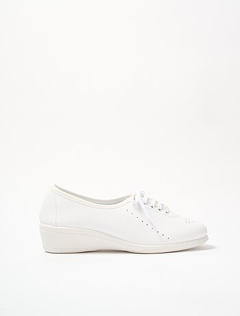 Derbies compensées grande largeur lacées cuir