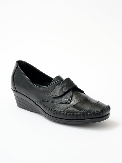 Derbies compensées largeur confort scratchées - Kiabi