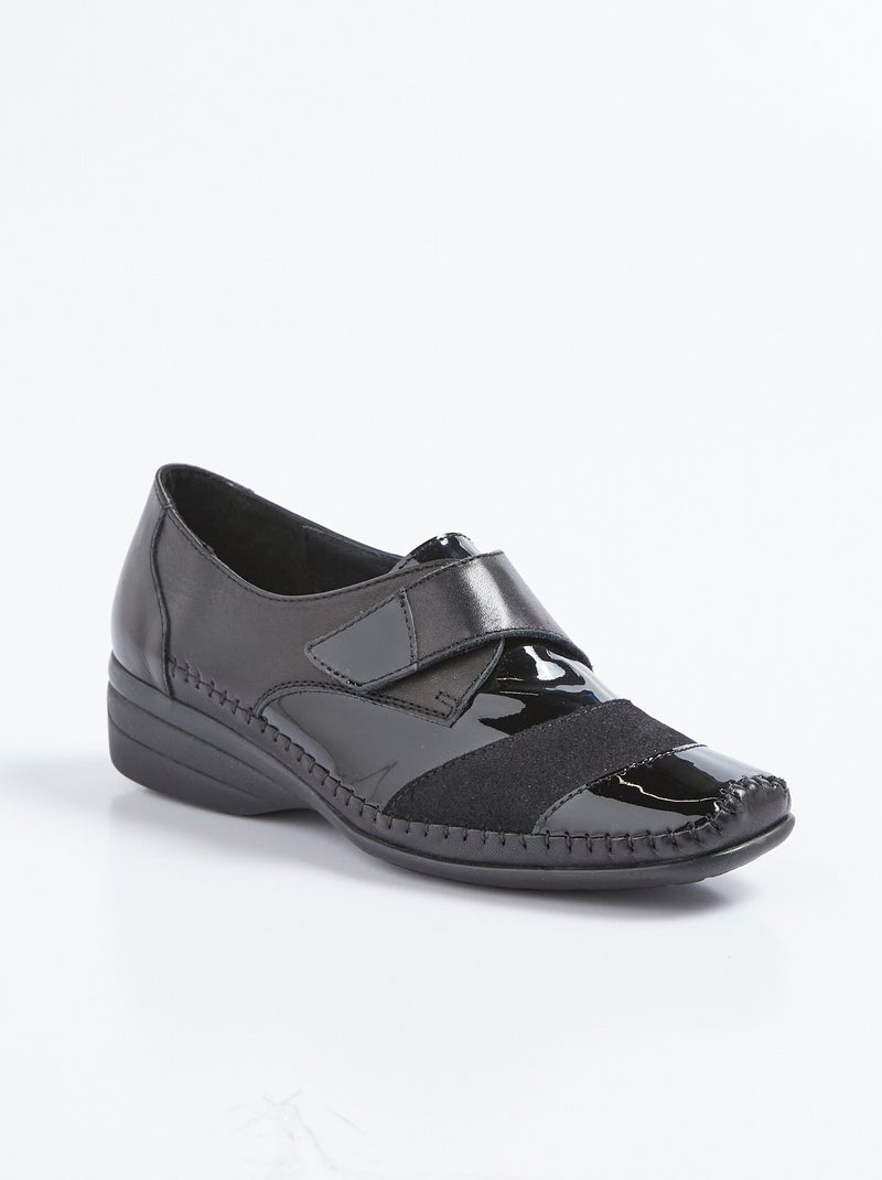Derbies compensées scratchées Noir - Kiabi