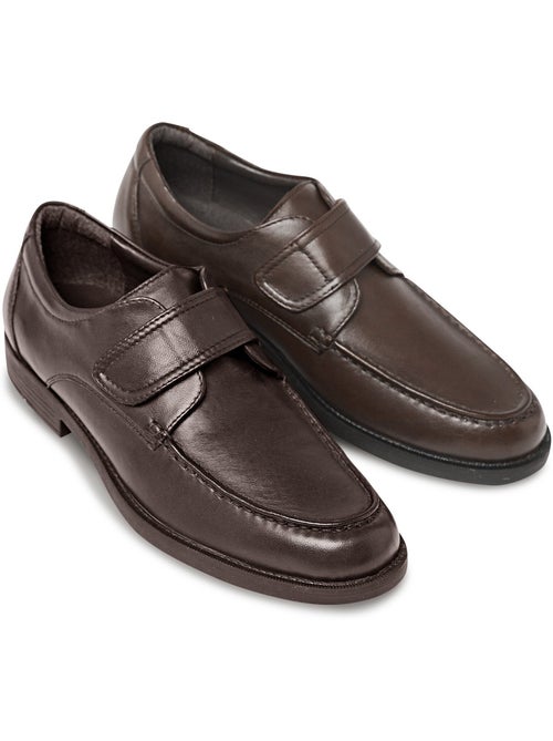 Derbies confort cuir, patte scratchée - Afibel - Kiabi