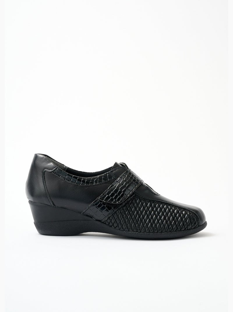 Derbies confort grande largeur cuir - afibel Noir - Kiabi