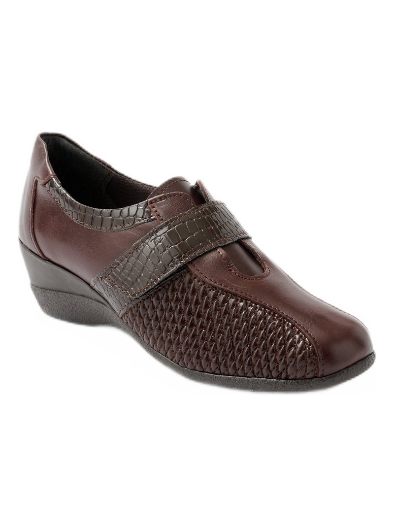 Derbies confort grande largeur cuir Marron - Kiabi