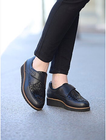 Derbies cuir à patte scratch - PEDICONFORT