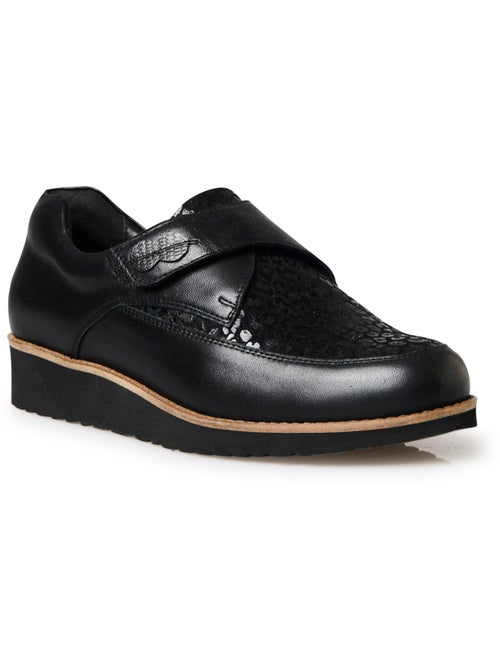 Derbies cuir à patte scratch - PEDICONFORT - Kiabi