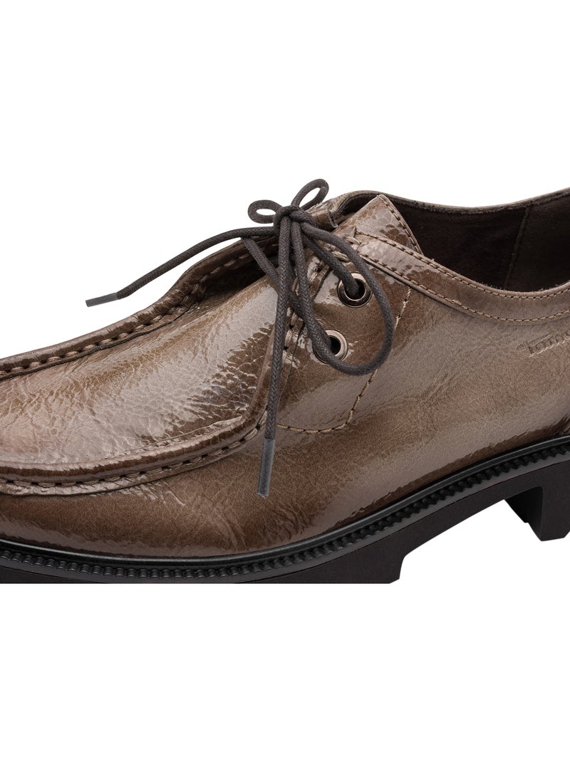 Derbies cuir à talon tamaris comfort Marron - Kiabi