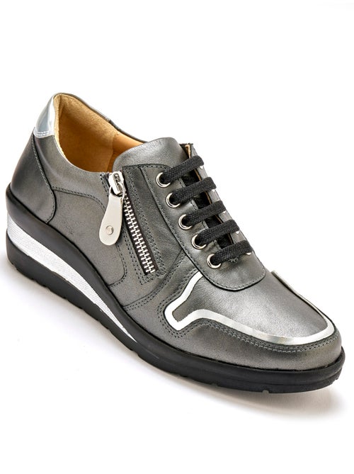 Derbies cuir détails métallisés - PEDICONFORT - Kiabi