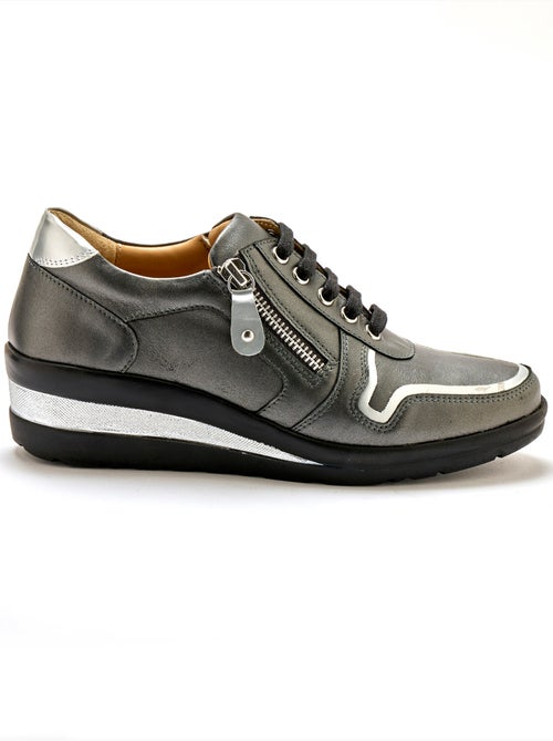 Derbies cuir détails métallisés - PEDICONFORT - Kiabi