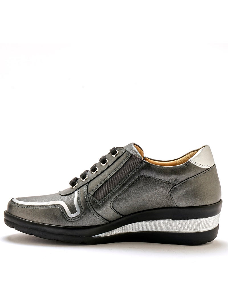 Derbies cuir détails métallisés - PEDICONFORT Gris - Kiabi