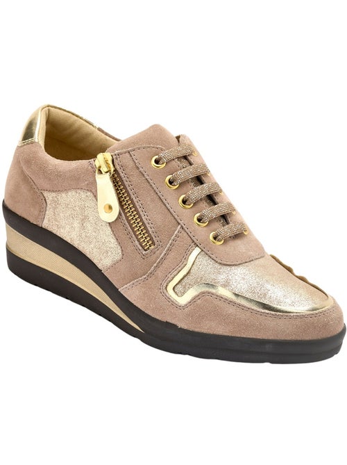 Derbies cuir détails métallisés - PEDICONFORT - Kiabi