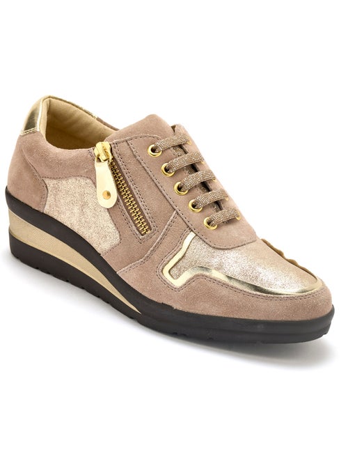 Derbies cuir détails métallisés - PEDICONFORT - Kiabi