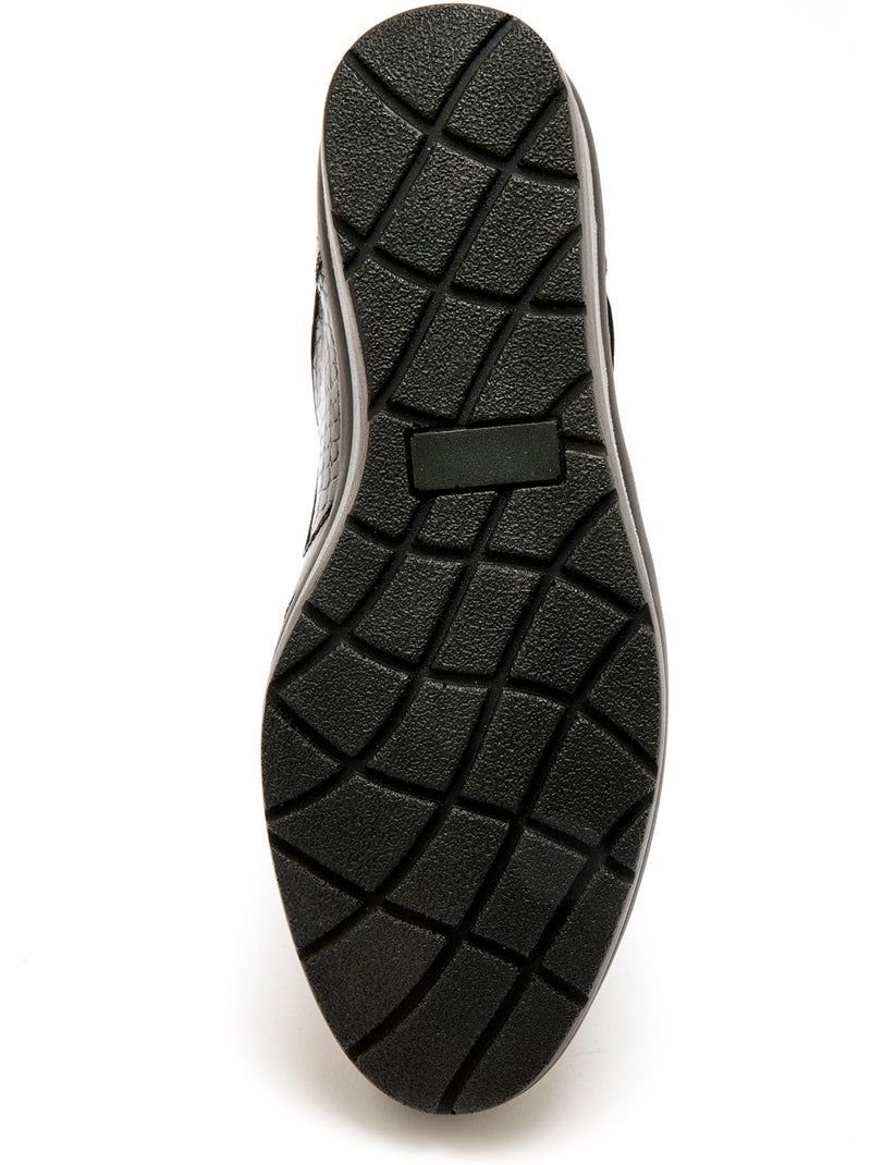 Derbies cuir détails métallisés - PEDICONFORT Noir - Kiabi