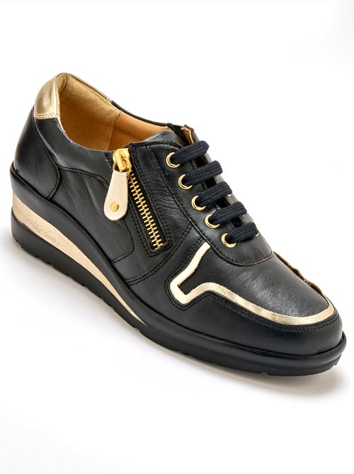 Derbies cuir détails métallisés - PEDICONFORT - Kiabi