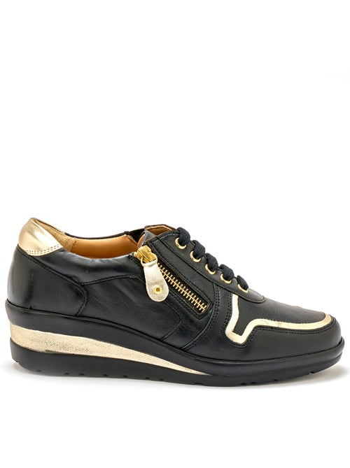 Derbies cuir détails métallisés - PEDICONFORT - Kiabi