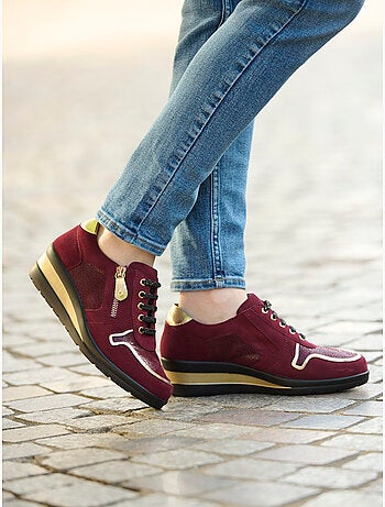 Derbies cuir détails métallisés