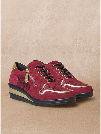 Derbies cuir détails métallisés