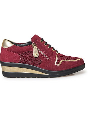 Derbies cuir détails métallisés