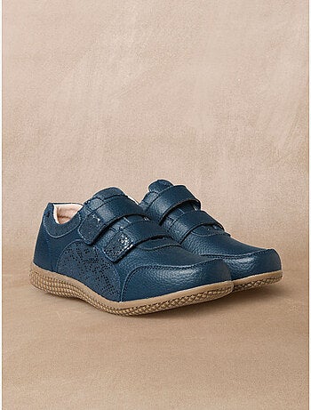 Derbies cuir fantaisie à scratchs - PEDICONFORT