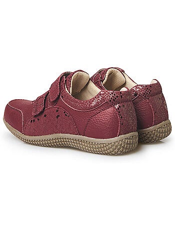 Derbies cuir fantaisie à scratchs - pediconfort