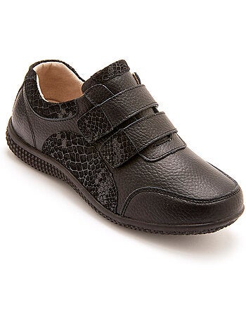 Derbies cuir fantaisie à scratchs - PEDICONFORT
