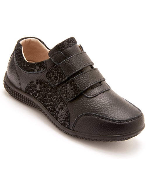 Derbies cuir fantaisie à scratchs - PEDICONFORT - Kiabi