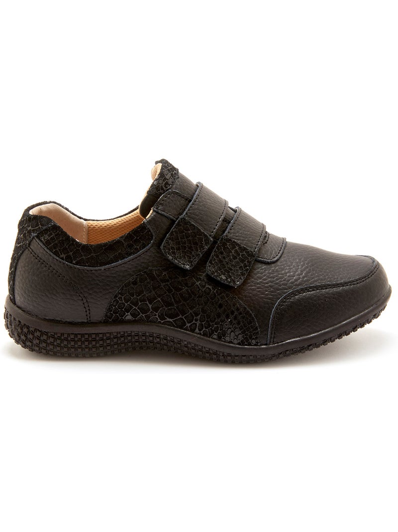 Derbies cuir fantaisie à scratchs - PEDICONFORT Noir Noir - Kiabi
