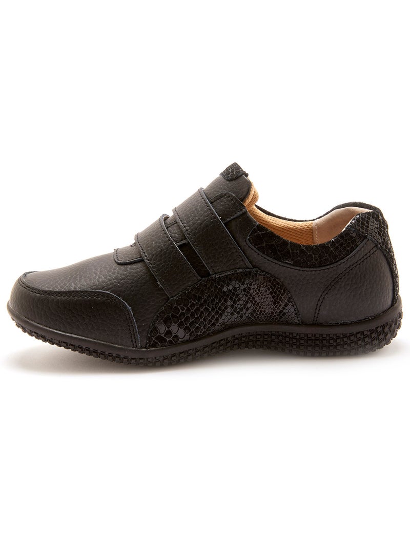 Derbies cuir fantaisie à scratchs - PEDICONFORT Noir Noir - Kiabi