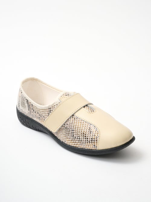 Derbies cuir grande largeur extensibles - Afibel - Kiabi