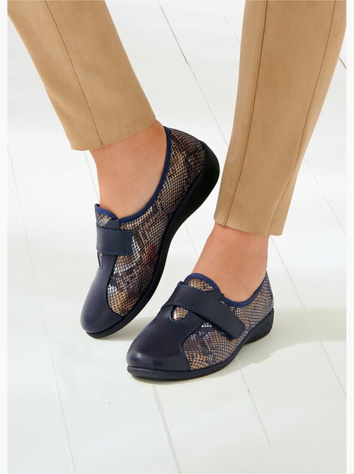 Derbies cuir grande largeur extensibles - Afibel - Kiabi