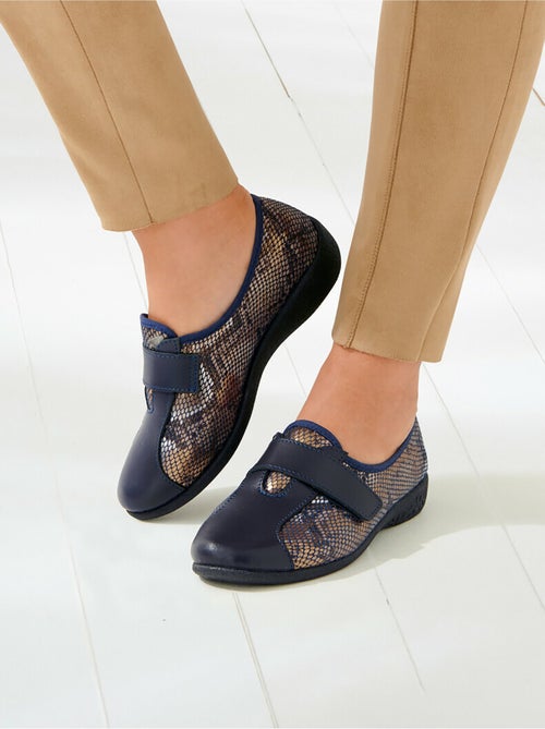 Derbies cuir grande largeur extensibles - Afibel - Kiabi