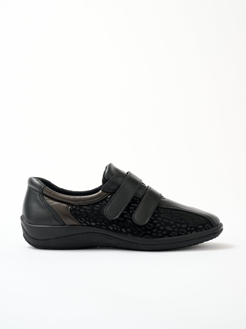 Derbies cuir grande largeur pieds sensibles - Afibel Noir - Kiabi