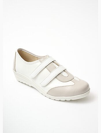 Derbies cuir largeur confort scratchés - Afibel
