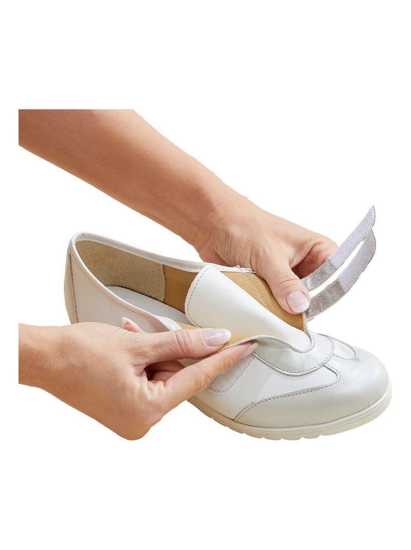 Derbies cuir largeur confort scratchés - Afibel Blanc - Kiabi