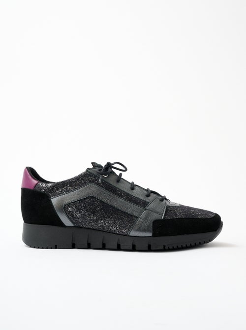 Derbies cuir largeur confort zip et lacets - Afibel - Kiabi