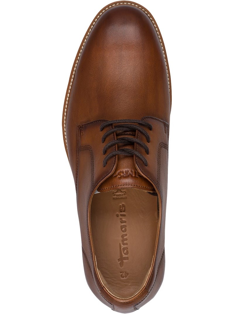 Derbies Cuir Tamaris Marron - Kiabi